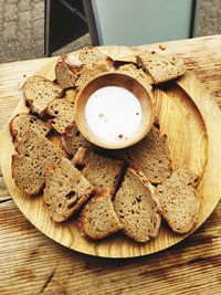 Close-up of bread on table