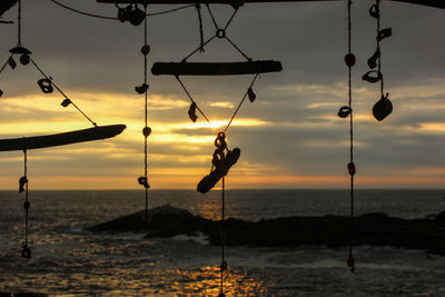 Scenic view of sea against sky at sunset