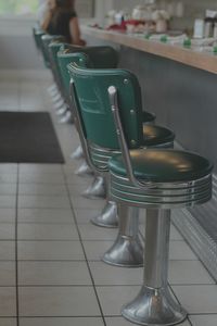 Close-up of empty chair