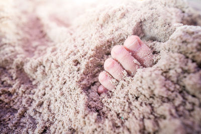 Close-up of a hand of a sand