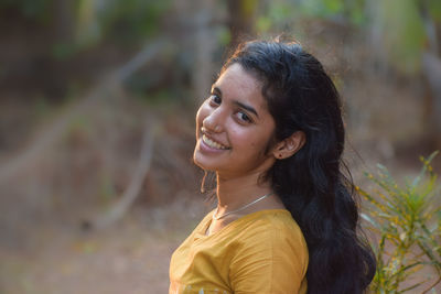 Young woman looking away