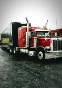 View of truck against clear sky