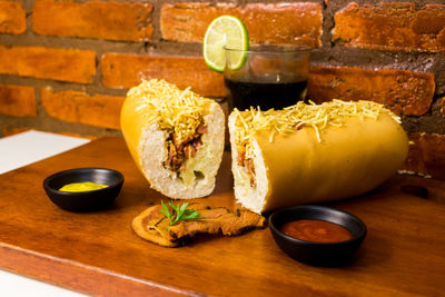 Close-up of drinks on table