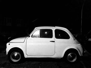 Vintage car at night