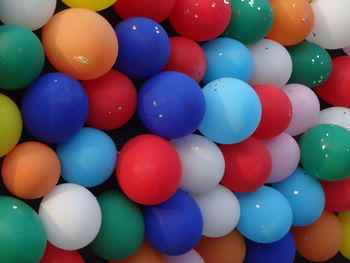 Full frame shot of multi colored balloons