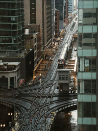 Chicago's elevated train in a rainy day