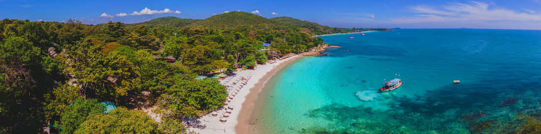 High angle view of sea against sky