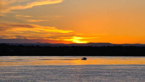 Sunset over lake