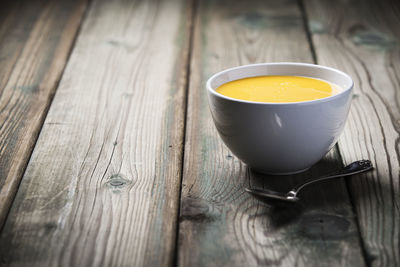 High angle view of tea on table