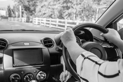 Hand holding vintage car