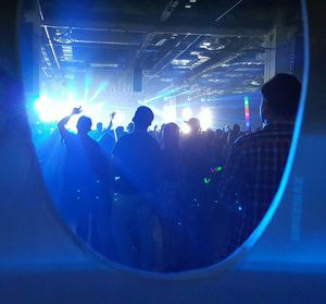 Rear view of people at music concert