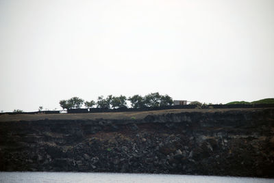 Scenic view of land against clear sky