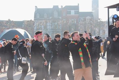 Group of people in stadium