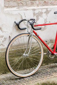 Bicycle parked on street