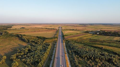 Panoramic shot of a romanian highway 