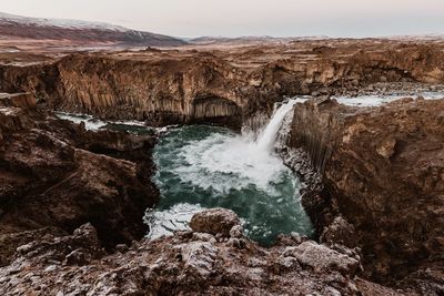 Scenic view of waterfall