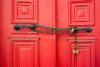 Close-up of closed door