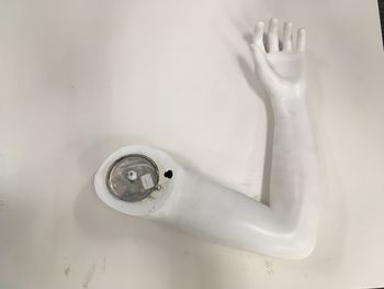 High angle view of faucet in bathroom