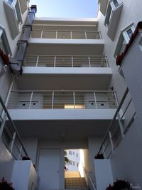 Low angle view of modern building against sky