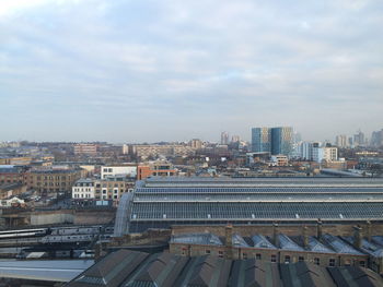 View of cityscape against clear sky