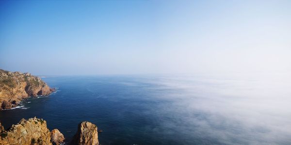 High angle view of sea against sky