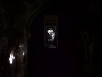 Statue seen through window
