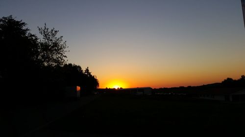 Silhouette of landscape at sunset