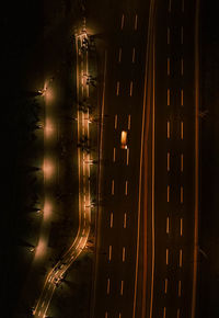 Light trails on street at night