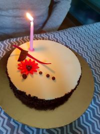 Close-up of cake on table