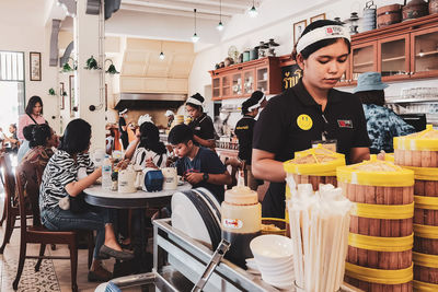 People working in restaurant