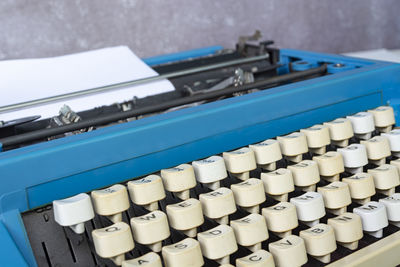 Close-up of typewriter