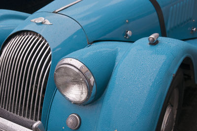 High angle view of old vintage car