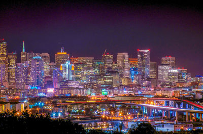 City skyline at night