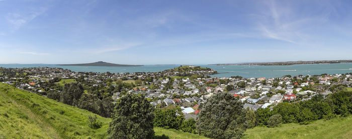 Panoramic scenery around devonport, a harbourside suburb of auckland in new zealand