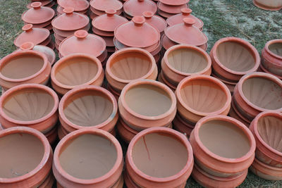 High angle view of various for sale at market stall