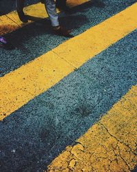 Road marking on street