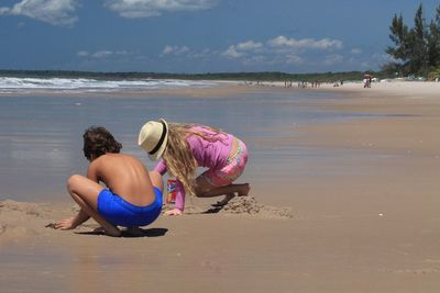 Scenic view of beach against sky