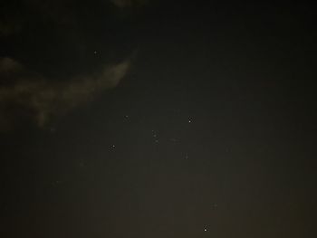 Low angle view of sky at night