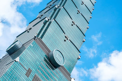 Low angle view of modern building against sky