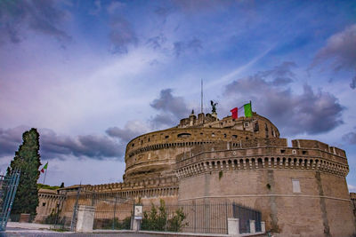 Low angle view of historical building against sky