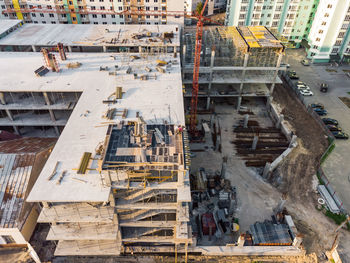 High angle view of construction site