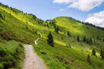 Scenic view of land against sky