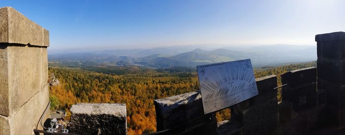 Scenic view of mountains against clear sky