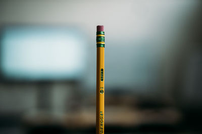 Close-up of pencil on table