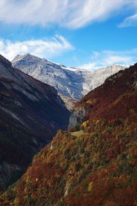 Low angle view of mountains against sky