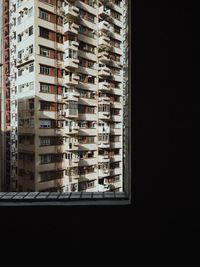 Buildings in city at night