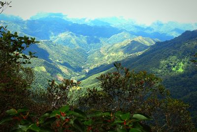 Scenic view of mountains against sky