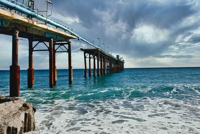 The pier of siderno, in calabria.