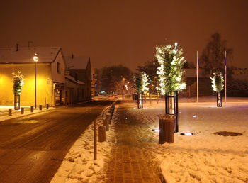 Empty road at night