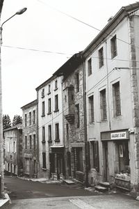 Street by residential buildings